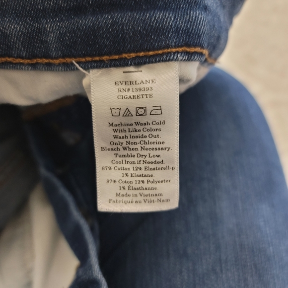 Everlane High-Rise Slim Straight Cigarette Jeans Size 28R Women's  Light Wash - Picture 14 of 14